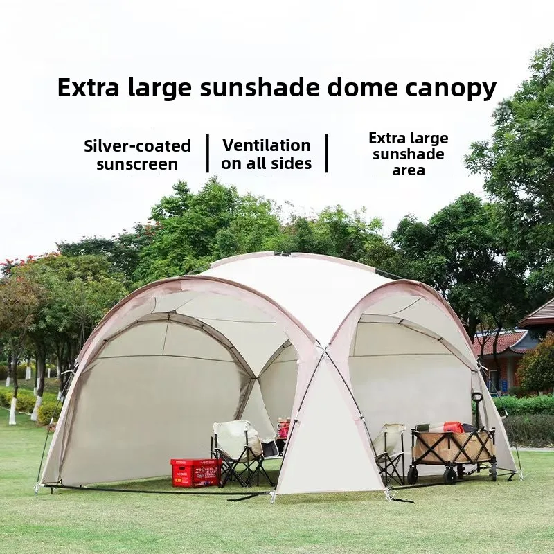 Dome canopy tent multi-person large awning sun protection outdoor camping weatherproof folding equipment