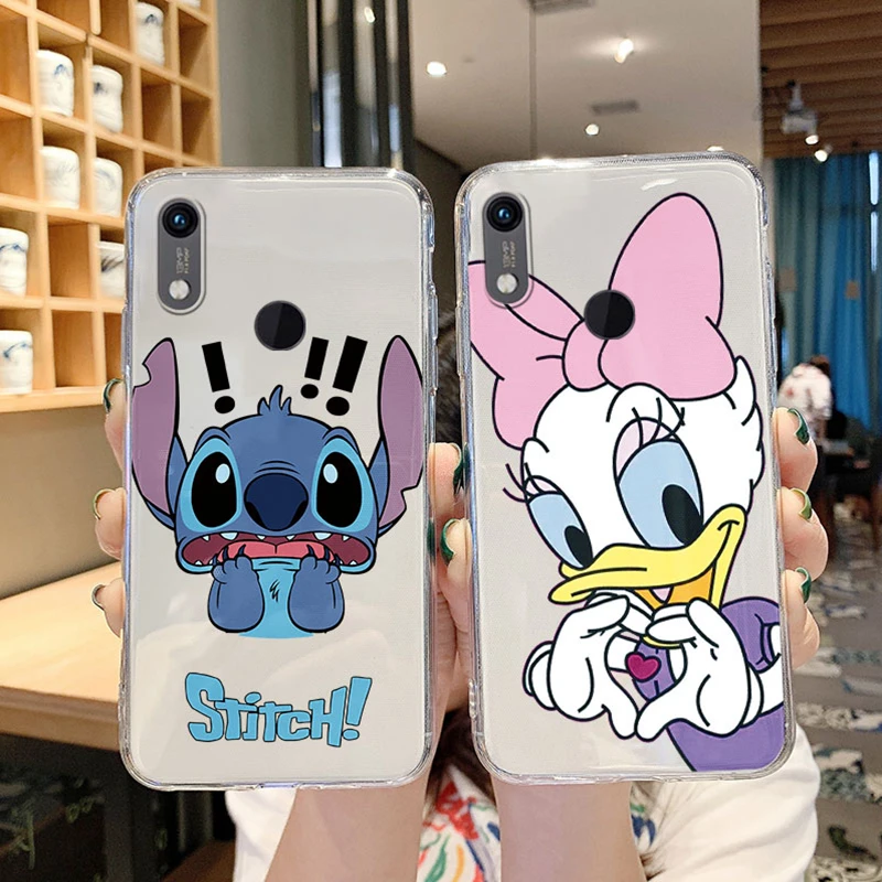 Phone Case For Huawei Y6 Prime Y7 Y9 2019 Back Cover Minnie Mouse Mickey Cute Duck Stitch Fundas Soft Coque Transparent Clear