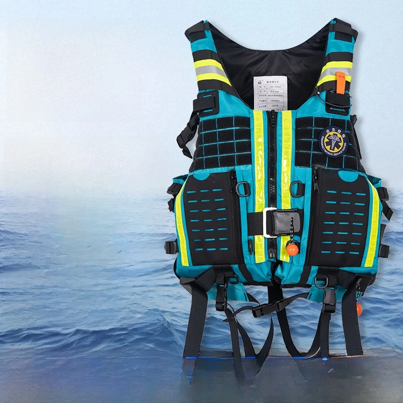 gilet-de-sauvetage-haute-flottabilite-190n-pour-adulte-equipement-d'urgence-aquatique-pour-pompier-bleu-pour-equipe-de-sauvetage