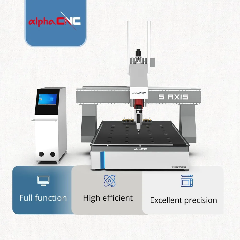 High Quality 5 Axis ATC CNC Router High Precision Wood Acrylic PVC Foam Carving for Woodworking Sculpture 5 Axis CNC Router