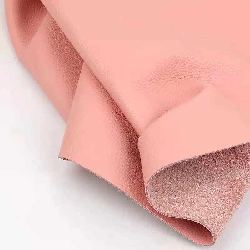 طبقة علوية من جلد البقر الوردي مصنوعة يدويًا من الجلد DIY حقيبة ظهر بمقعد أريكة من الجلد الناعم #4