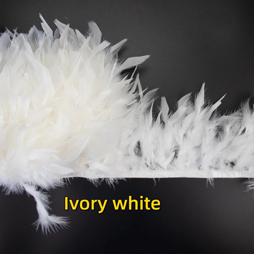 1/2/5/10 Meter Marabou Truthahnfedern-Borte 4-6 Zoll Flauschige Federfransen-Borte für Hochzeitsfeier-Kleider Karnevalskostüme Dekoration