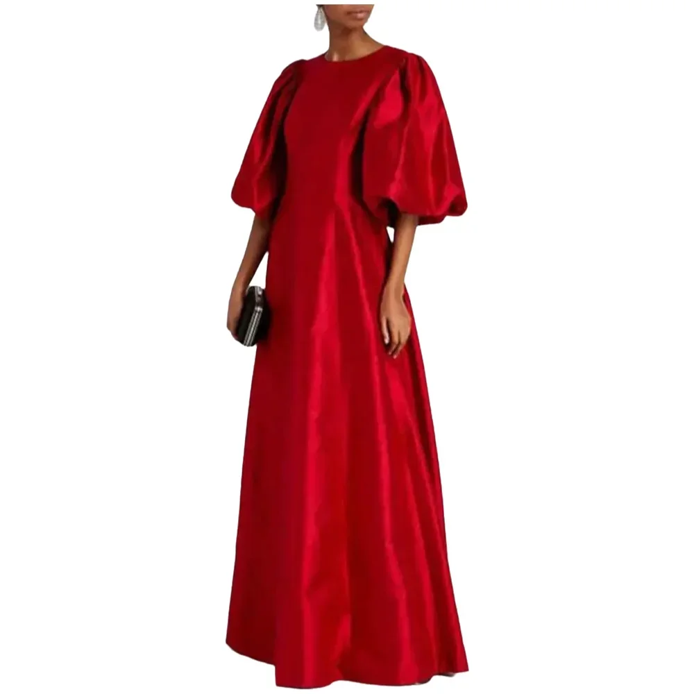 Robe rouge ample bohème pour femmes, manches mi-longues, coupe couvertes, grande taille, mode féminine, jolie séance photo