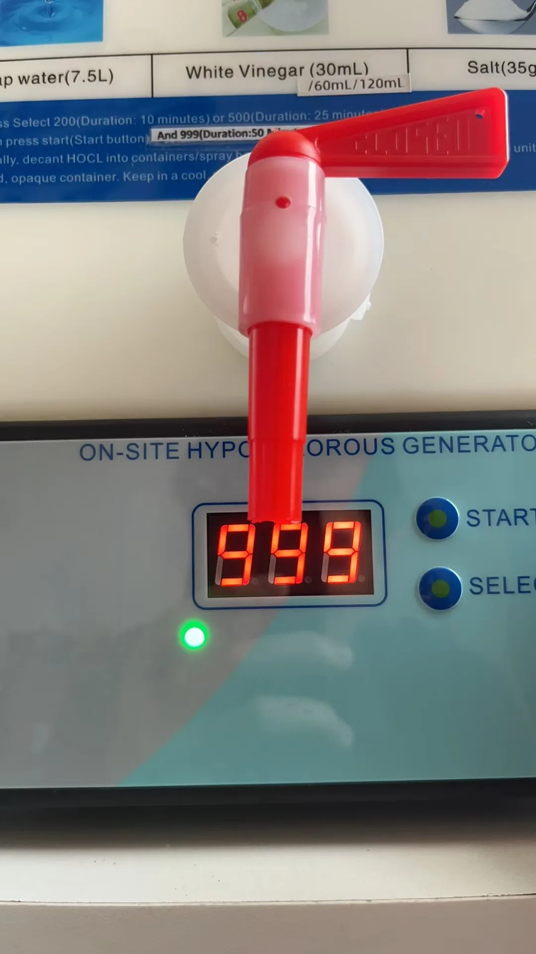 Système de production d'acide hypochloreux pH5.5-6.5 Distributeur HOCL 200PPM et 500PPm