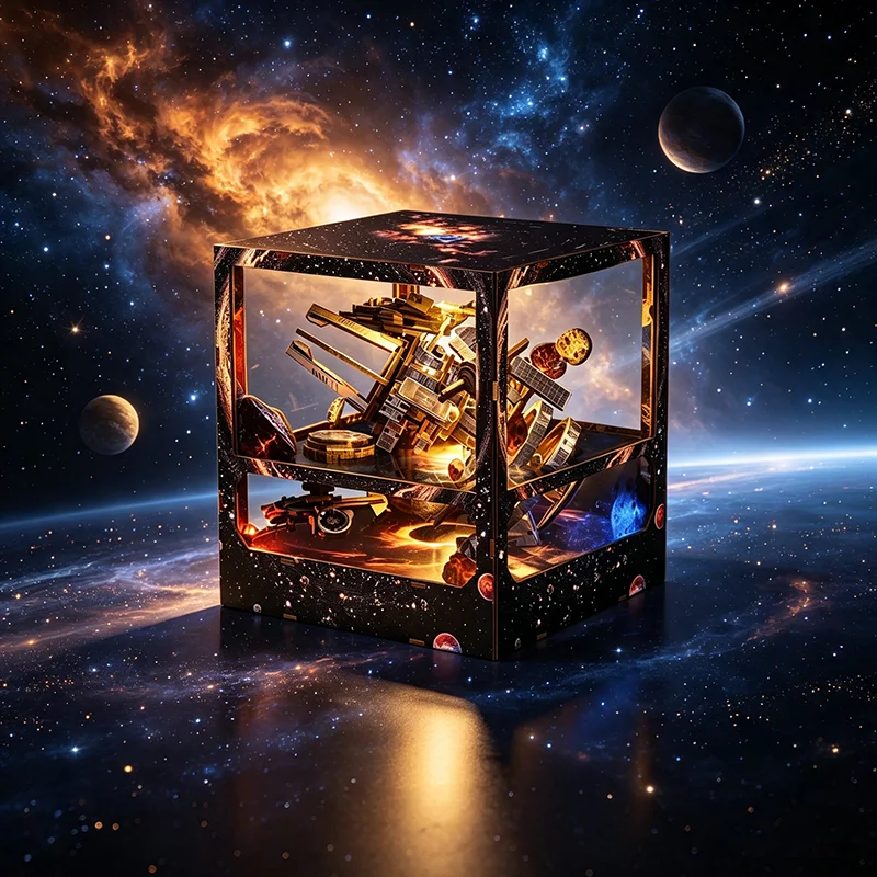 3D DIY Wooden Nebula Wanderer Book Nook Hand-Assembled Miniature Scene Decor Gift for Sci-Fi Enthusiasts