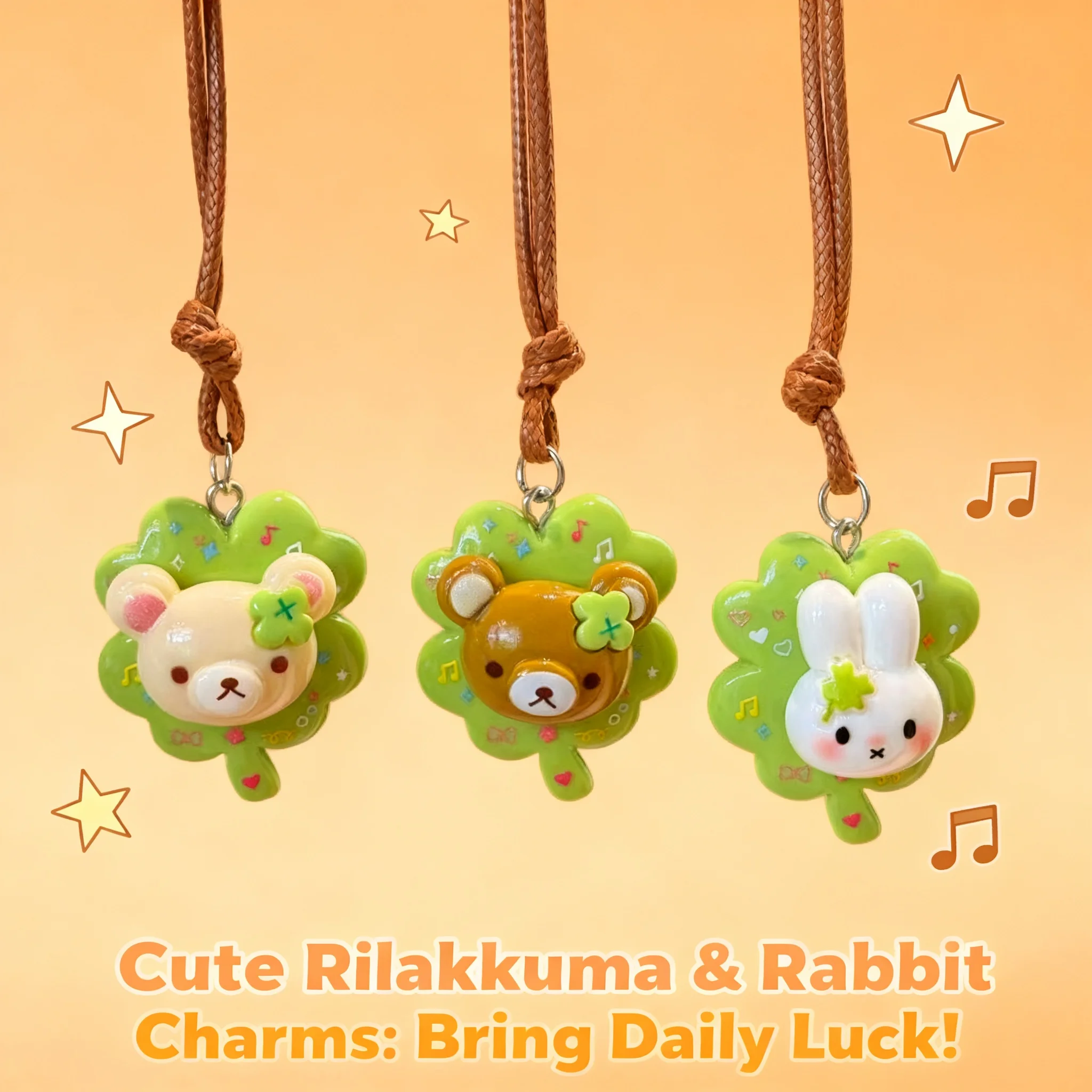 

Lucky Cartoon Clover Rilakkuma Miffy Pendant Sweet Girl Bag Keychain Couple Gift Charm
