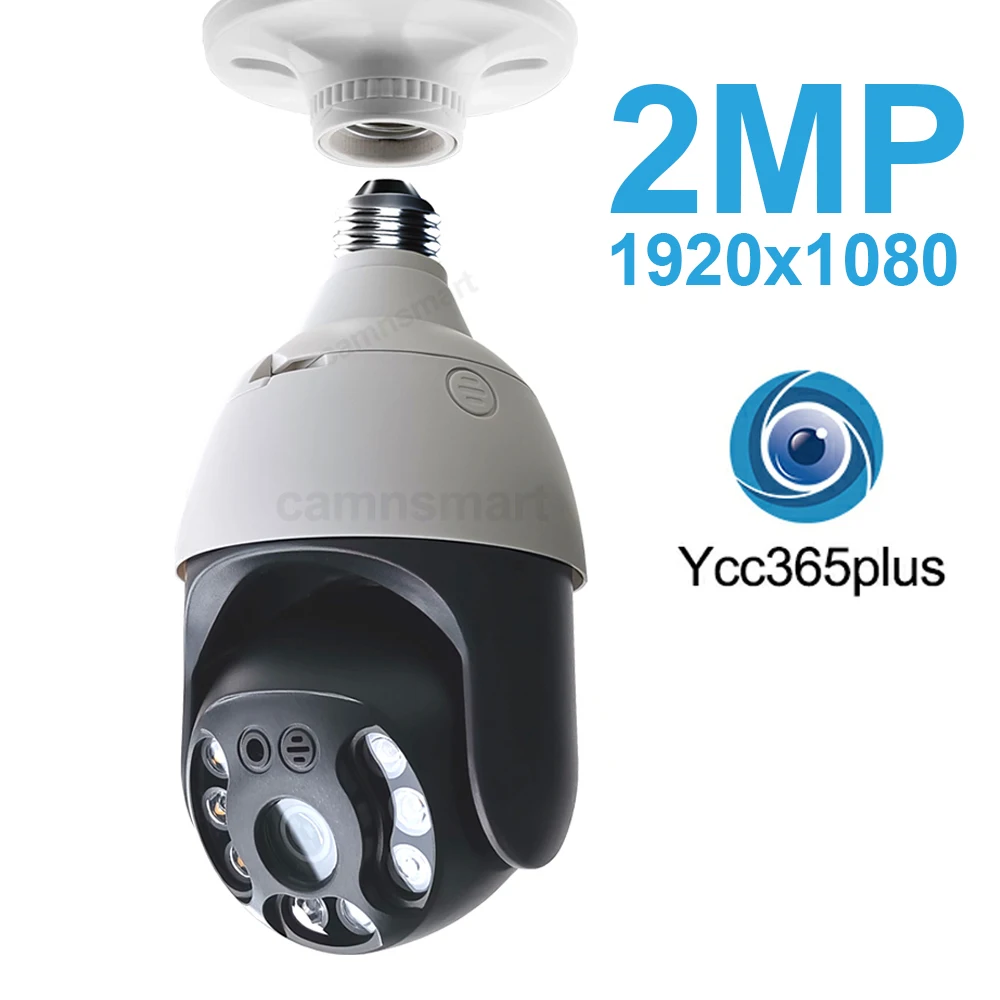 5MP Outdoor Wifi Camera Zoom Secur Cam Ptz Dome Speed Bulb Socket Smart Home YCC365PLUS Tuya App Bewegingsdetectie Twee manier Praten