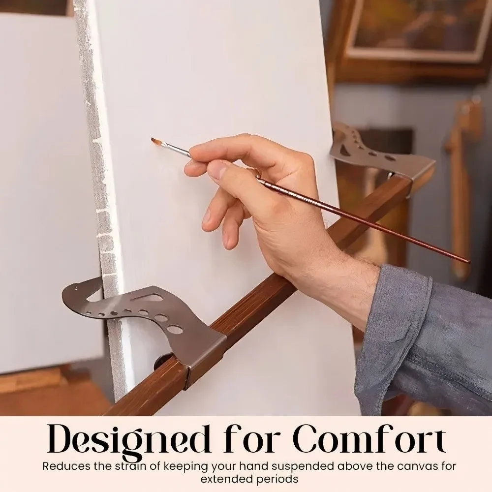Stainless Steel Easel Hand Rest Support Bar Adjustable Universal Artist Hand Support Bridge Anti-smudge Hand Sturdy view 3