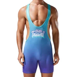 TAUWELL Men Bodysuit Undershirts Gym Sports Vest Leotard Men Boxers Wrestling Singlets Bodybuilding Jumpsuits