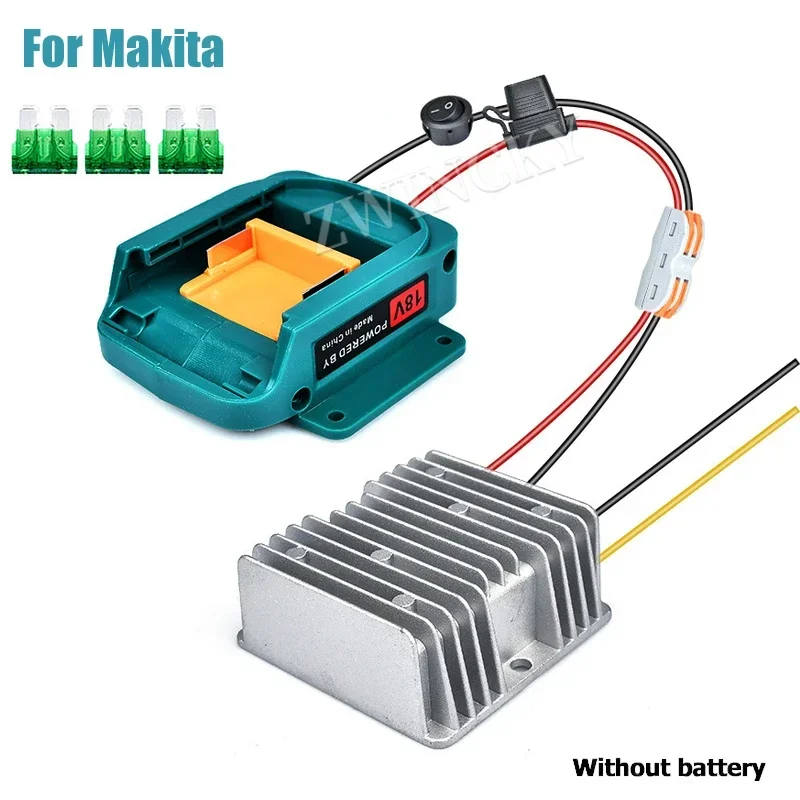 18V naar 12V Step-Down Converter voor Makita 18V accu-adapter voor Power Wheels, DC 12V 15A 180W Buck Converter Regulator DIY gereedschap