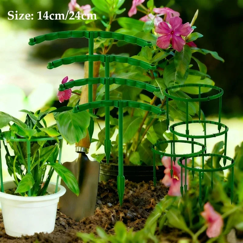 1-6set Plastic Plant Support Stakes, Garden Plant Stem Support Rods, Flower Vine Holder for Greenhouse, Potted Plants, Gardening
