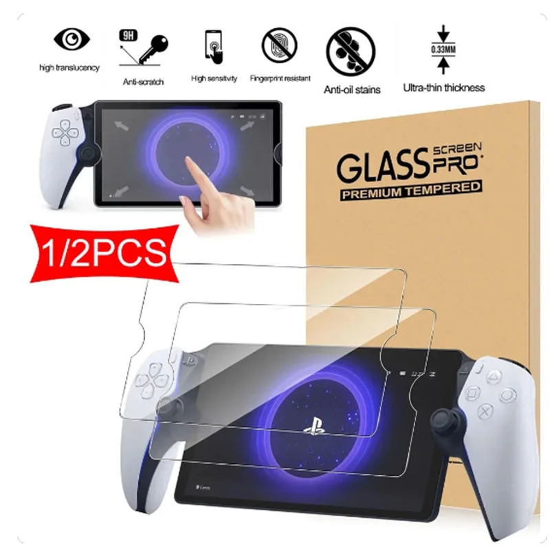 Tempered Glass Protective Film for Sony PlayStation Portal Screen Protector Arc Edge Handheld Console Game Accessories 8in