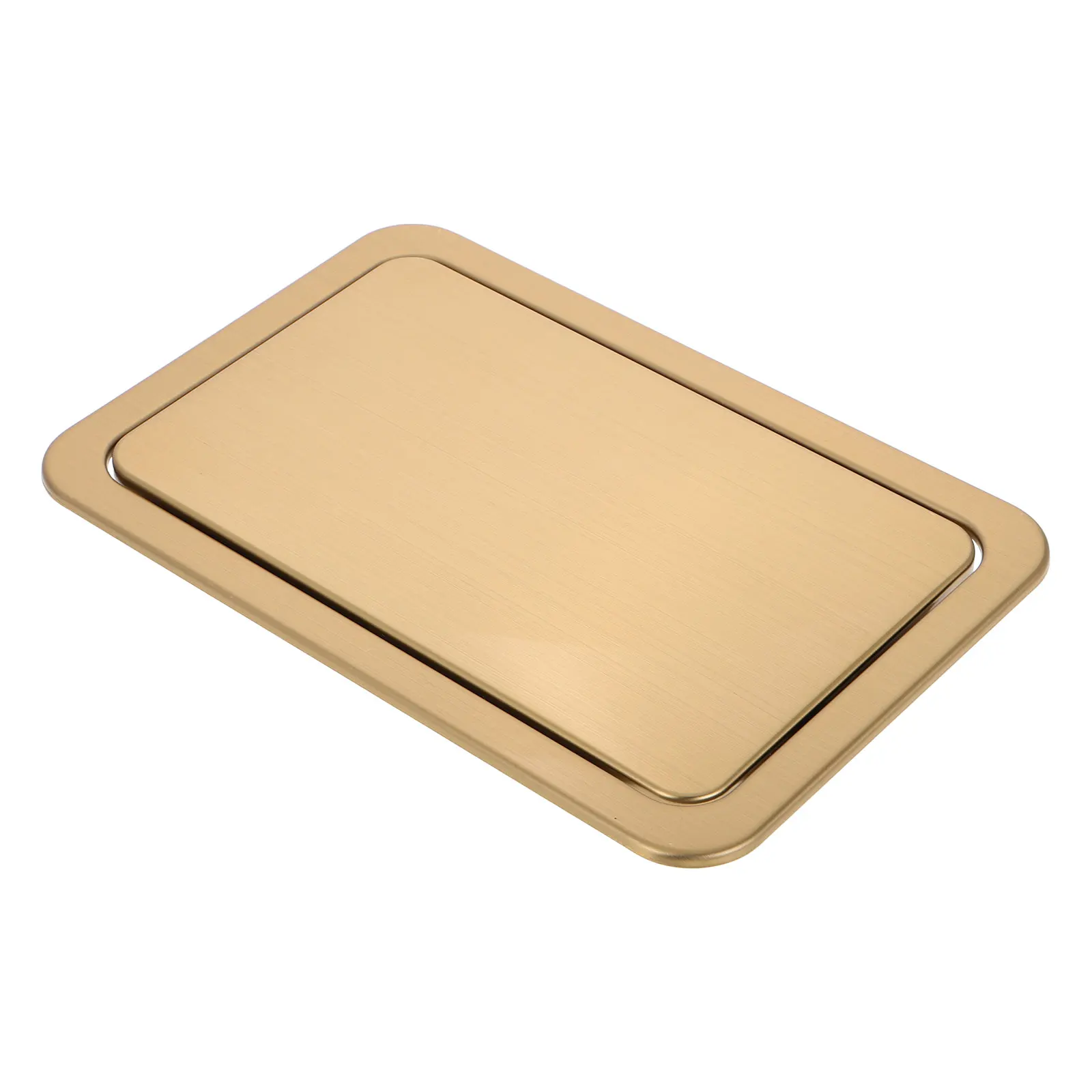 

Stainless Steel Trash Can Lid Replacement Recessed Garbage Bin Cover Rectangle Countertop Embedded Flap Swing Kitchen Bathroom