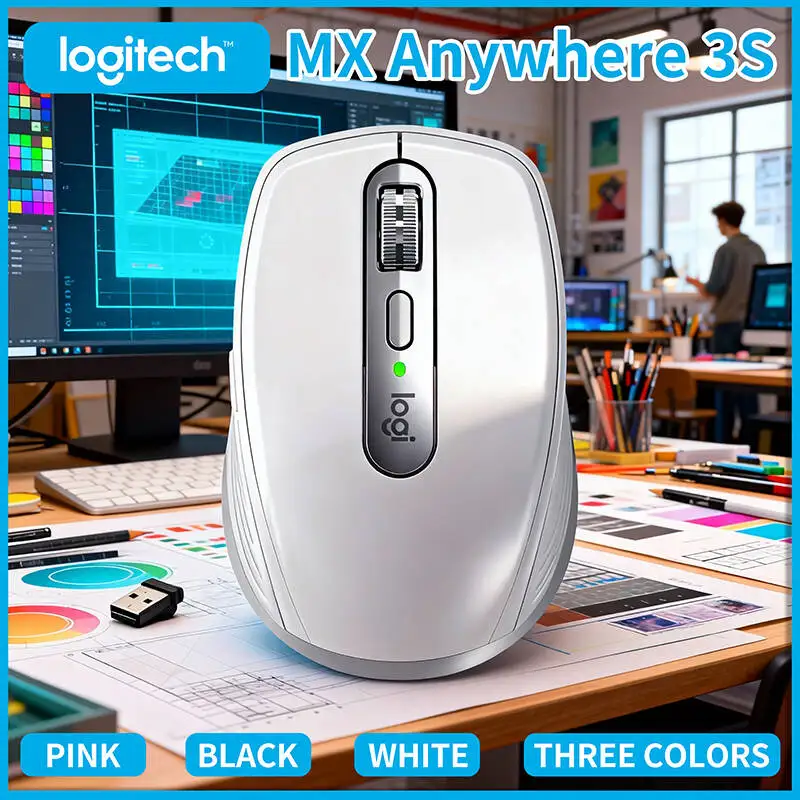 

Компактная мышь Logitech MX Anywhere 3S, эргономичный дизайн, перезаряжаемая, с быстрым прокруткой для портативных ПК Mac