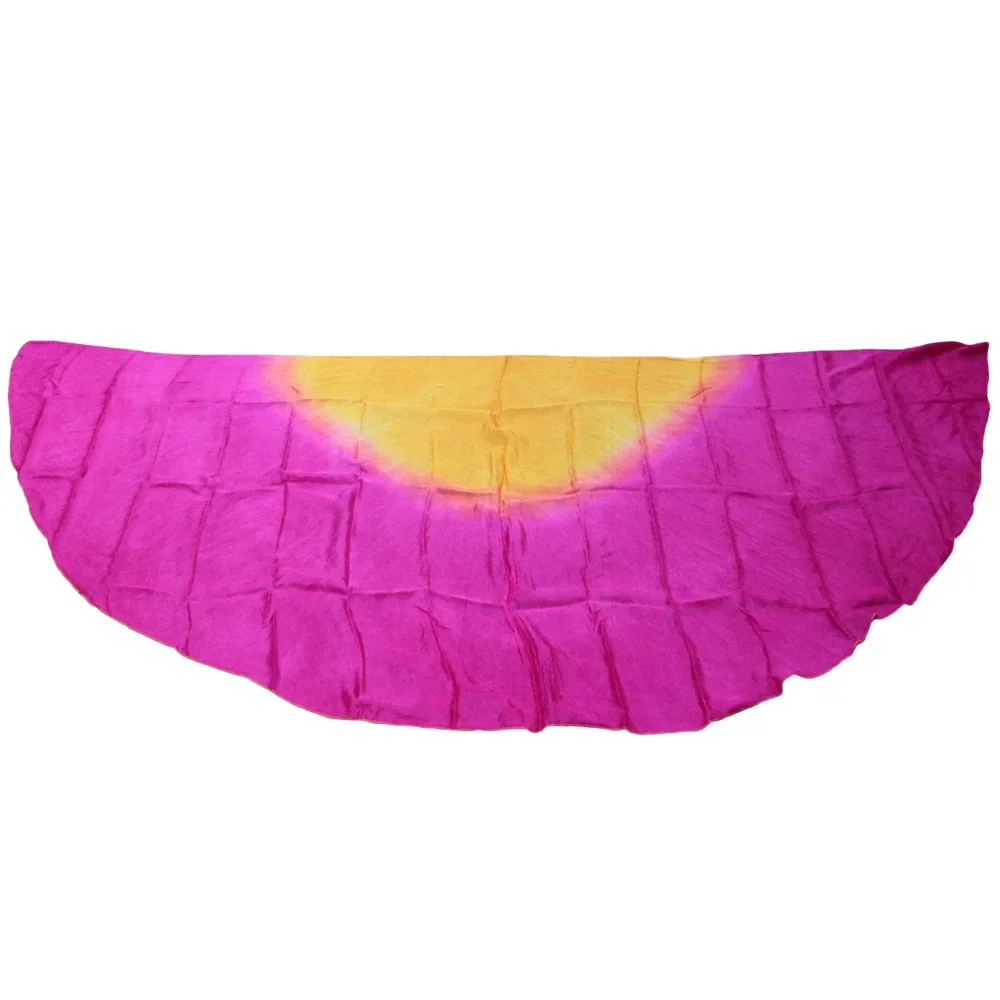 Gradient Color design 100% real silk belly dance veil Bellydance Props Silk veil semicercle veil wholesale 250*114cm Orange+Rose