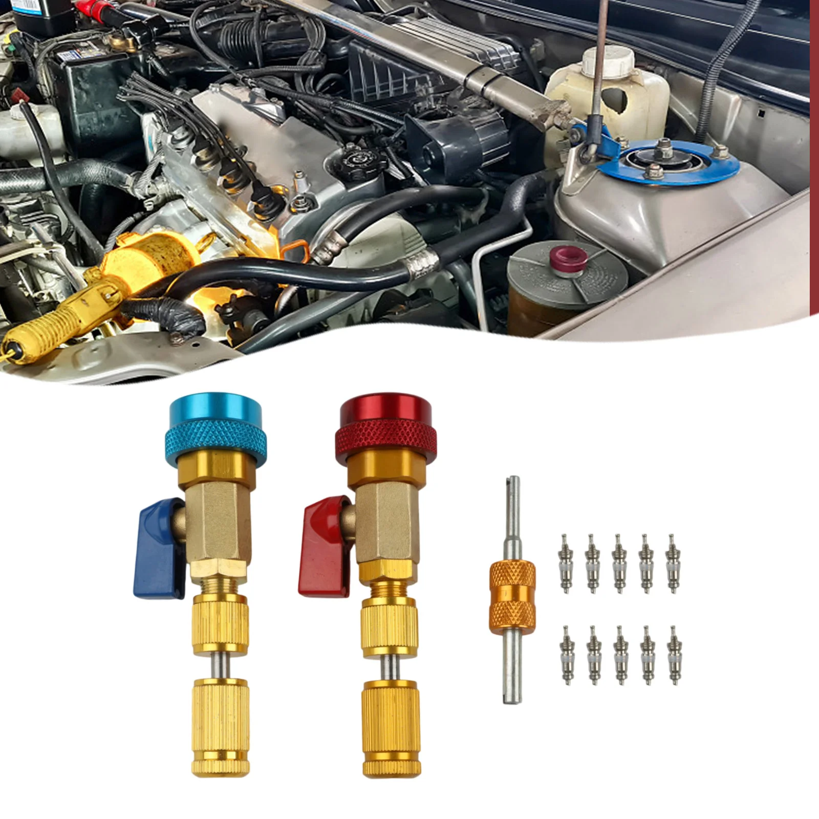 

For R134A Valve Core Quick Remover Installer High/Low Pressure Valve Core Remover Tool For Air Conditioner System Repair Tool