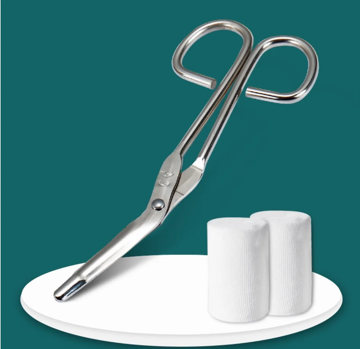 

Gypsum scissors with gold handle and stainless steel gauze scissors Surgical bandages, dressings, scissors NO.D0207