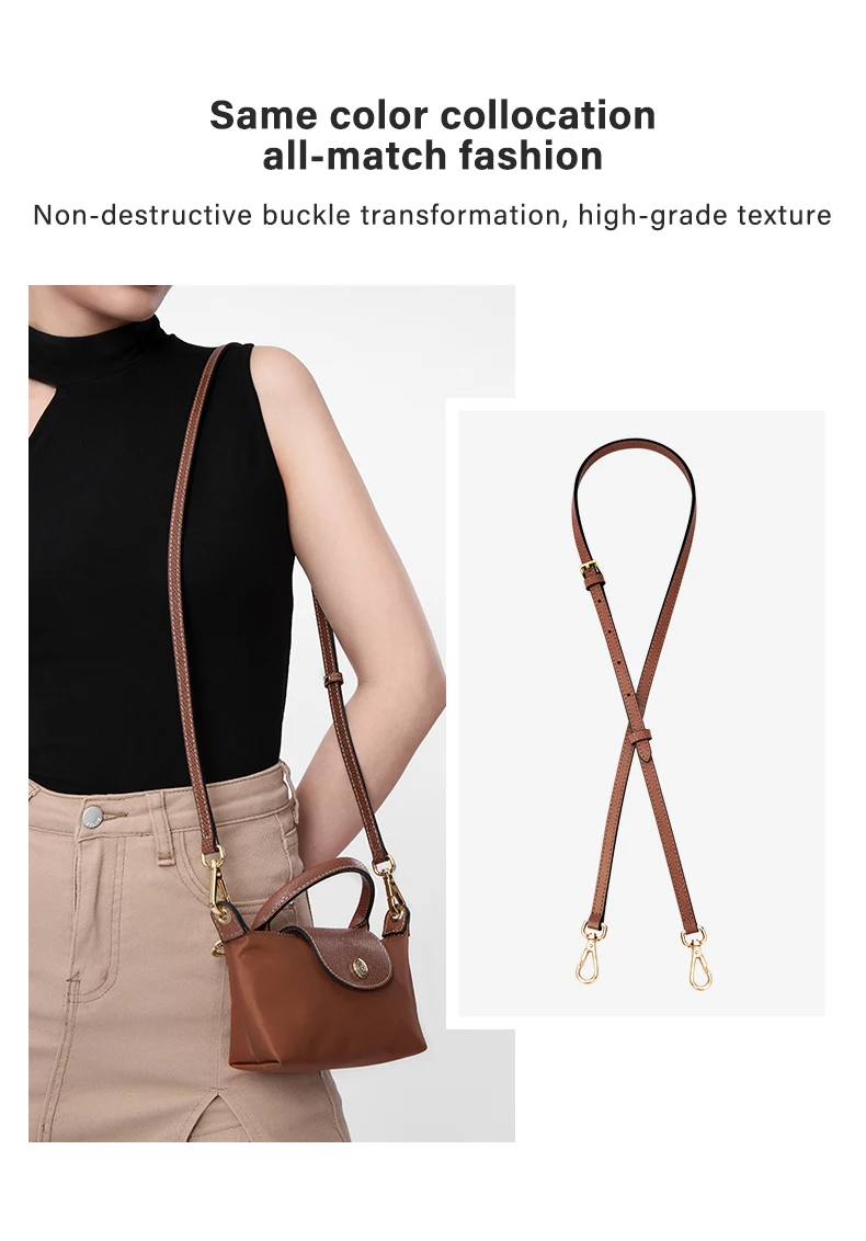 WUTA Shoulder Bag Straps For Longchamp Crossbody Purse Women Genuine Leather Handbag Strap Adjustable DIY Belt Bag Accessories