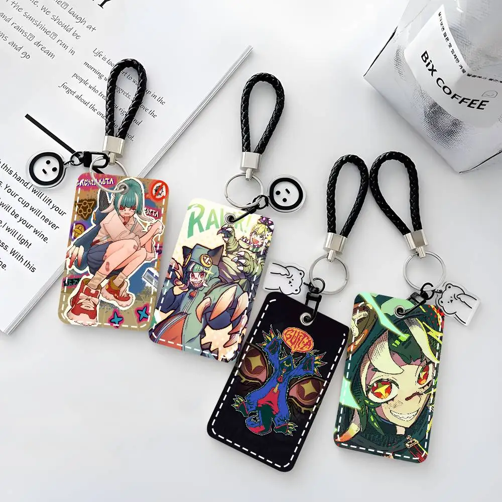 Guita Hebby Fantasia Hot Anime Gachiakuta Card Case Keychain Access Card Bag Key Tag Ring Leather Card Holder