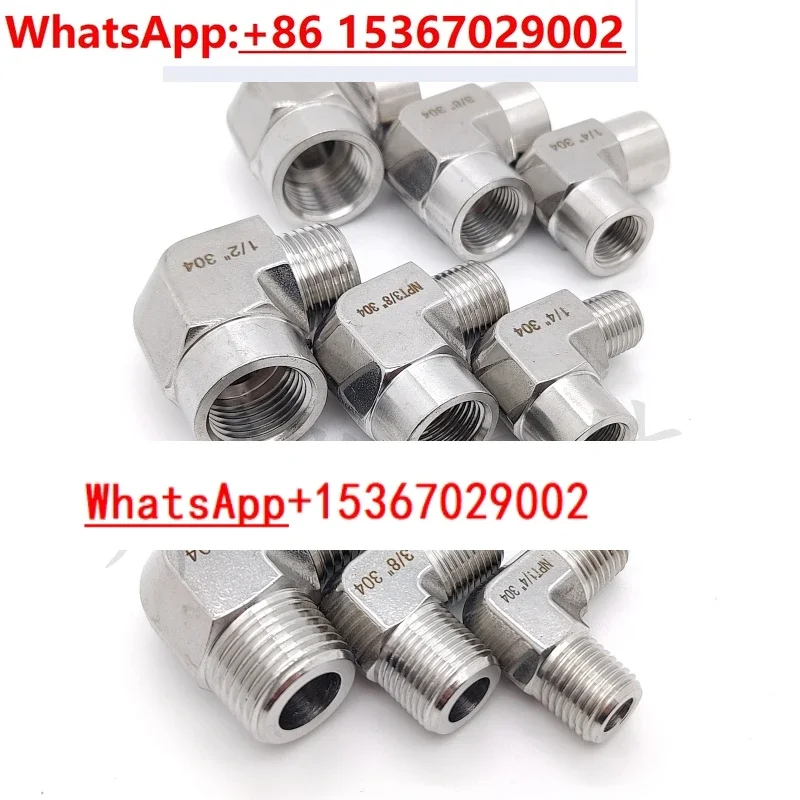 304 stainless steel grinding elbow NPT internal thread high-pressure right angle elbow forged inner and outer thread tee 2/4/ZG