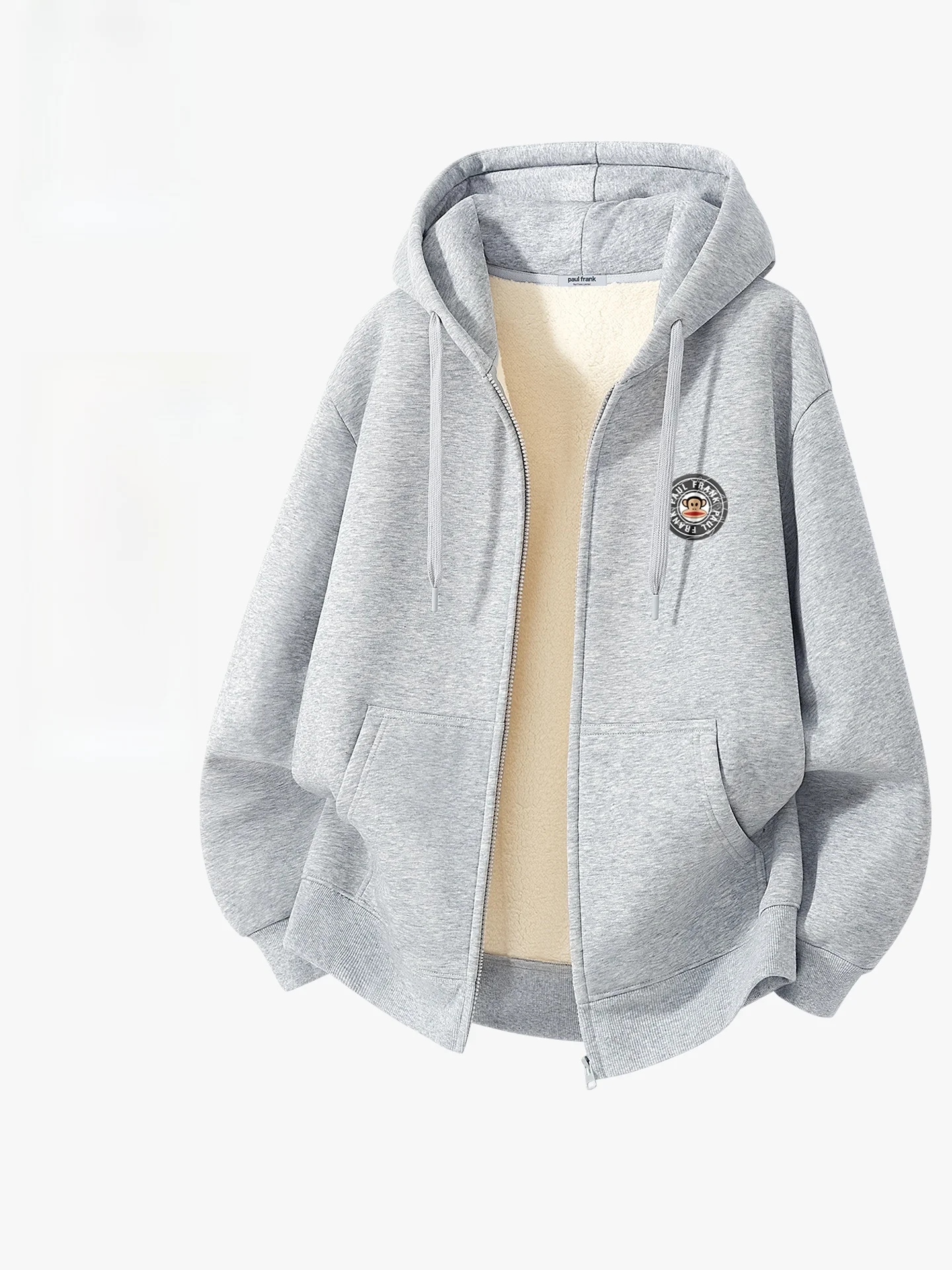 

ey Fce Lined Hooded Jaet Thiened Winter Men's Sweatirt Casual Wear Comfortable Cotton Polyester Blend