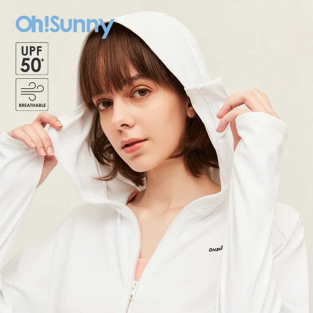 Ohsunny-casacos de proteção solar com capuz, anti-uv, uf 50 +, profissional, solto, com batwing sleeve, para ciclismo ao ar livre