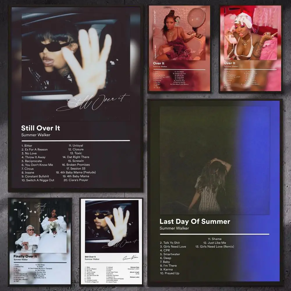 Rap Singer S-Summer Walker Poster PP Wall Art Prints Poster for Dorm Room Apartment Home Office Room Decor Gift Waterproof