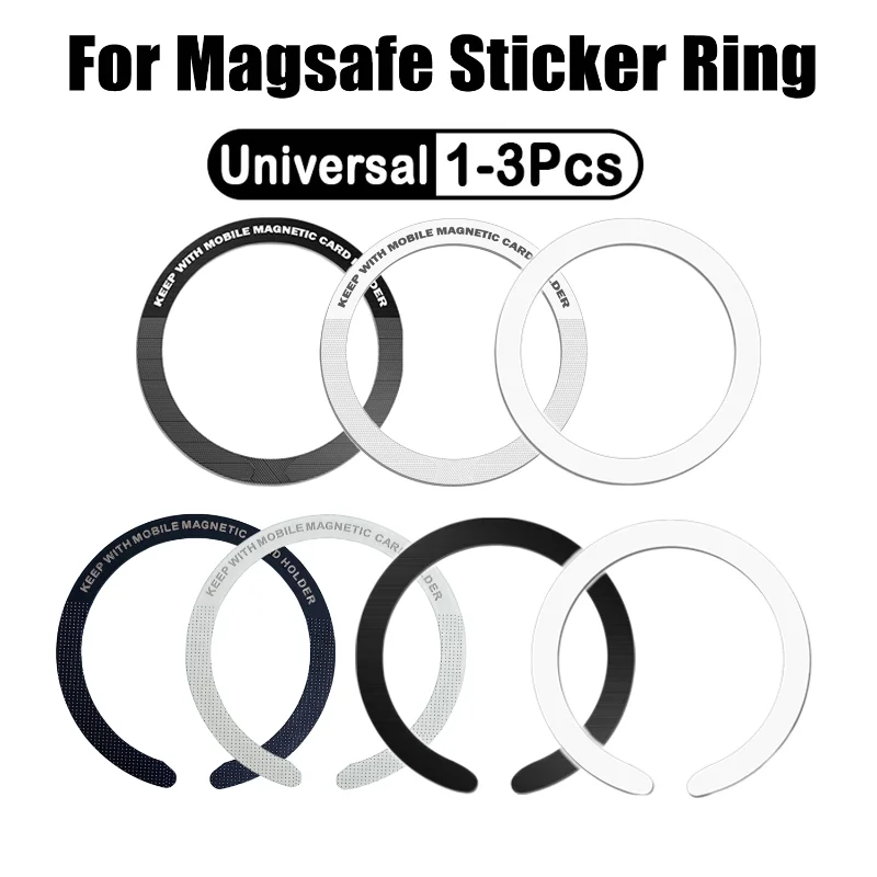 1-3pcs Universal Magnetic Metal Sticker Ring for Magsafe Wireless Charging Accessories for IPhone 14/13/12 Pro Max Steel Ring