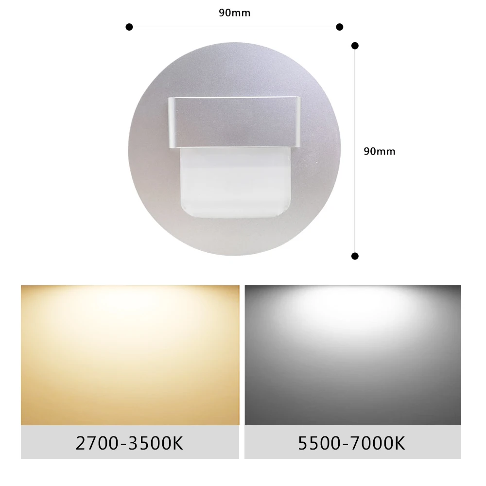 SANDIY Luzes de parede Candeeiro de parede embutido Luzes de noite Sensor de movimento Luz de escada para escada de escada para dormitórios