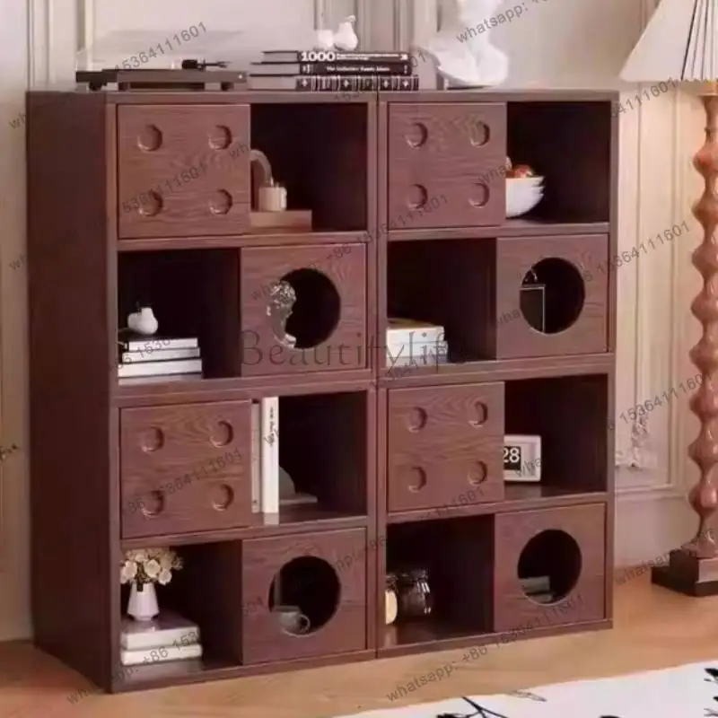 Natural Wood Living Room Cabinets Classic Display French Decoration Living Room Cabinets Modern Meuble Rangement Furniture Home