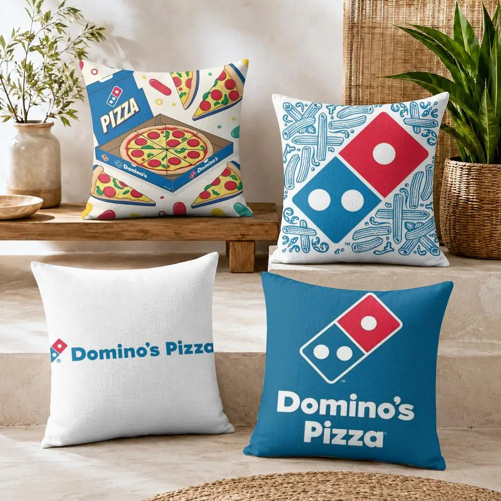 Food Anime D-Domino's Pizza Cushion Cover Soft Short Plush Double-Sided Printing Home Decor Cozy Sofa Pillow Case Fine Gift
