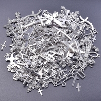 10/20/30pcs/Lot Metal Silver Color Cross Charms For Jewelry Making Supplies Christ Accessories Handmade Women/Men Pendant Charm