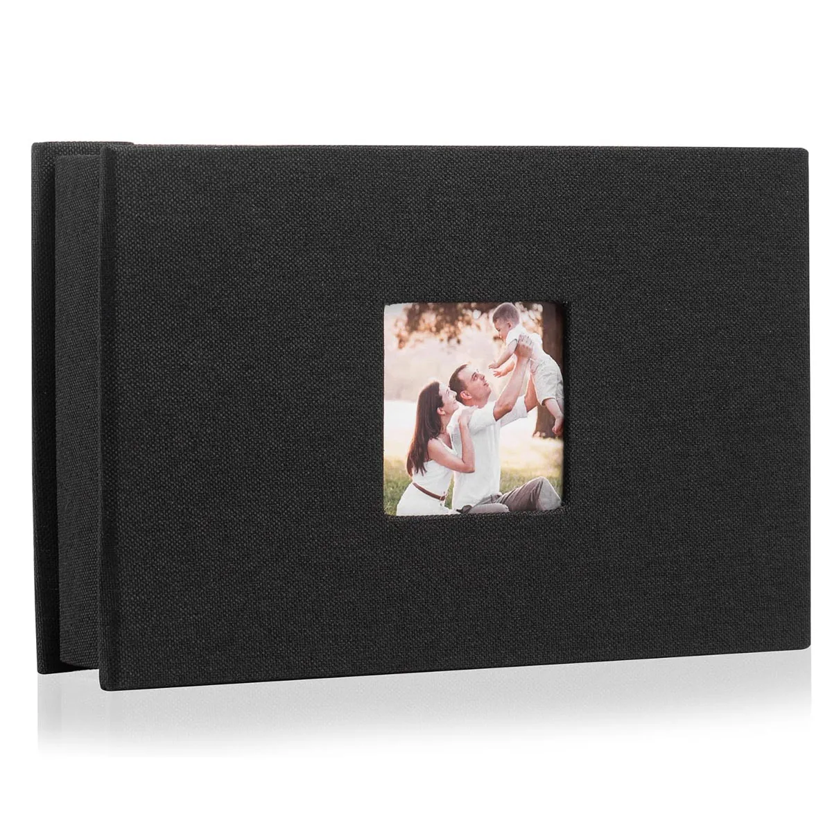 1 small album 4x6 with 100 photos Linen Cover Memory Book with Front Window family wedding anniversary baby vacation photo album