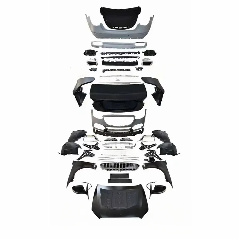 

Bodykit Grille Exhaust Tips Rear Diffuser Front Bumper Side Skirts Hood for S-Class W221 Upgrade to Kit