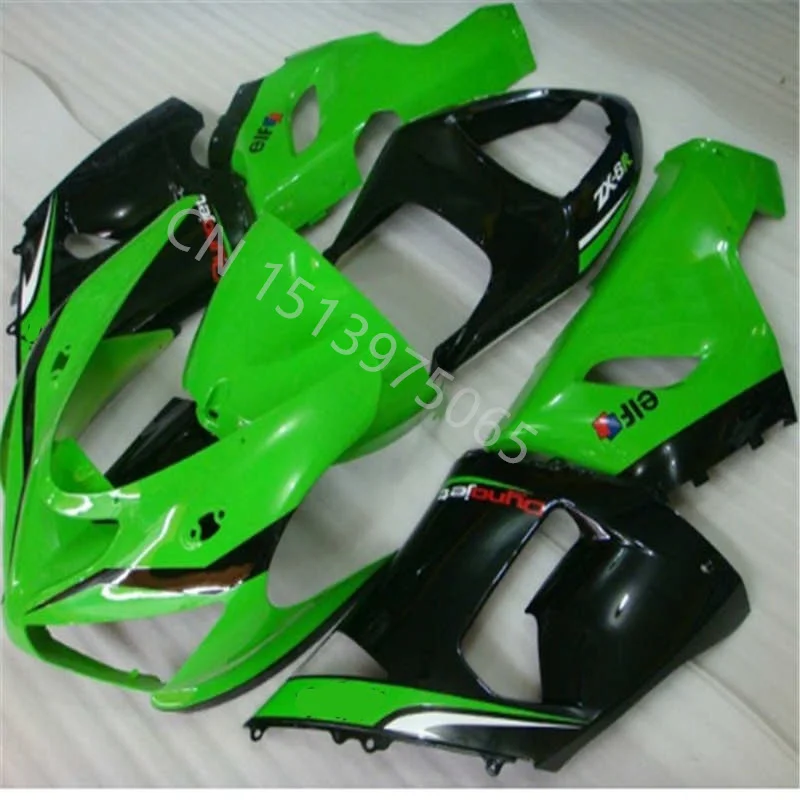 

Motoycle Injection molding fairing fit for KAWASAKI ZX6R 2005 2006 green black plastic motobike ZX-6R 05 06 fairing