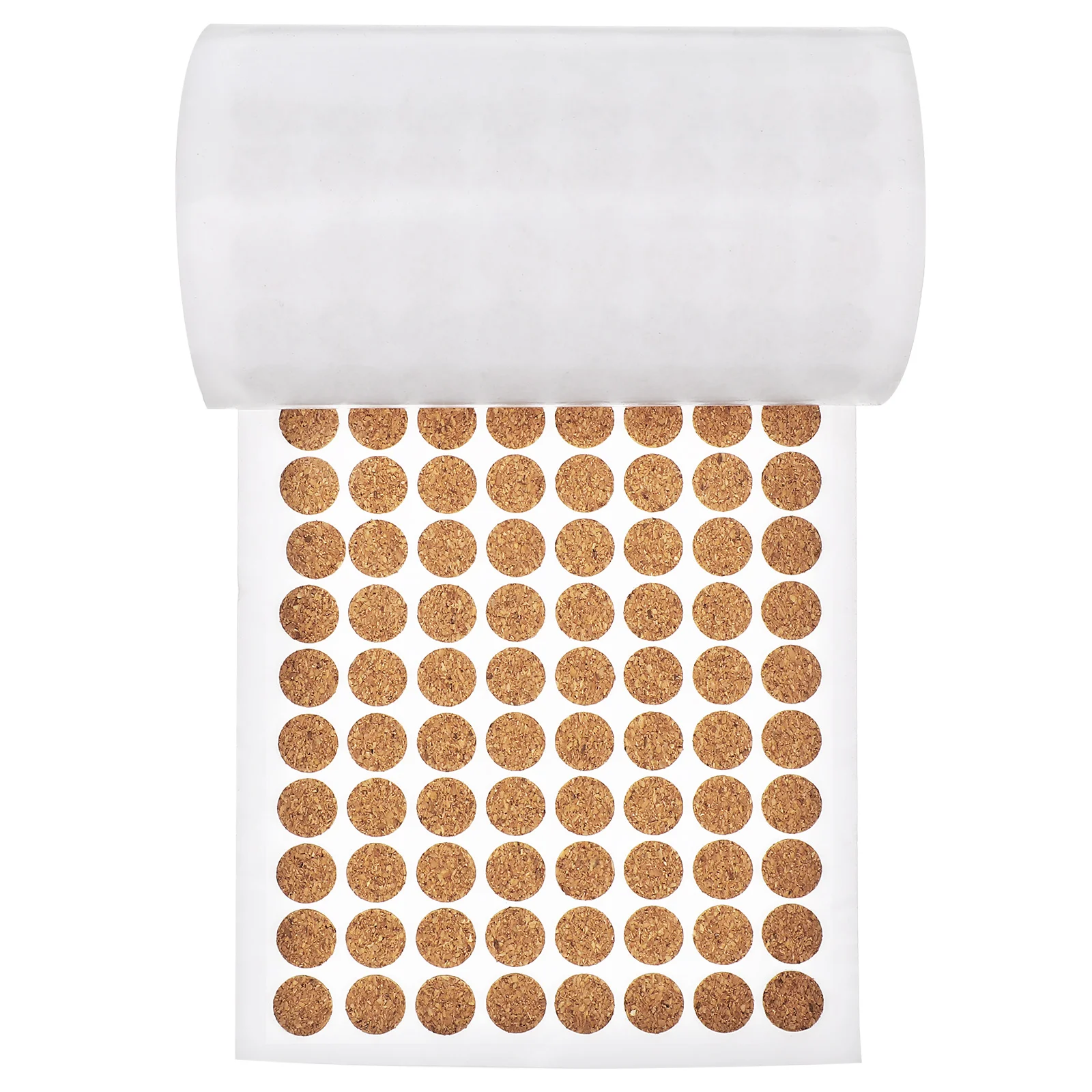 

2000pcs Adhesive Cork Pads 1 Roll Round Bumpers Furniture Protector Self Stick Noise Reduction Large Supply Long Lasting Cabinet