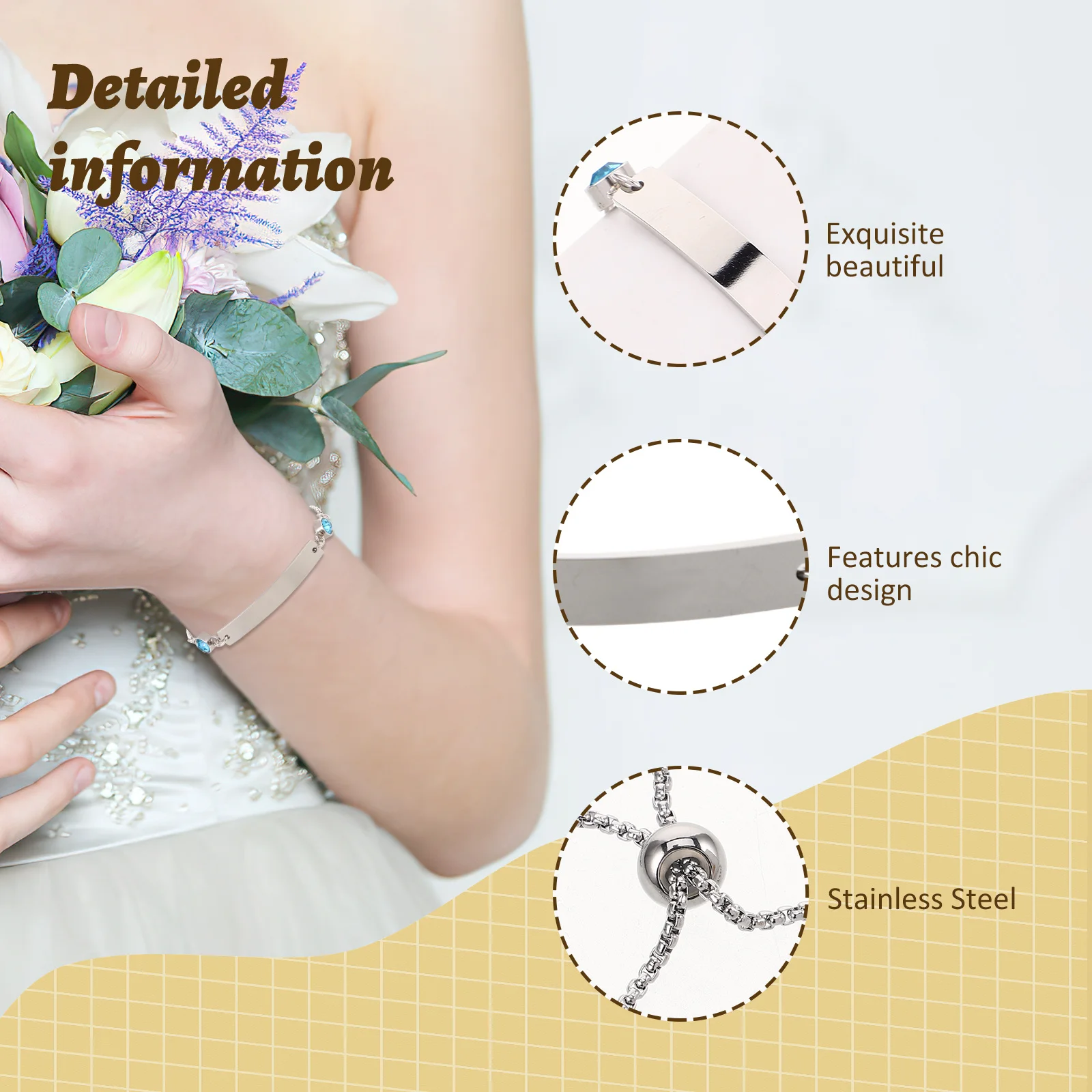 커플용 매칭 팔찌 2개, 스테인리스 스틸 조절 가능 각인 팔찌, 라인스톤 참 장식, 맞춤 제작 커플 팔찌