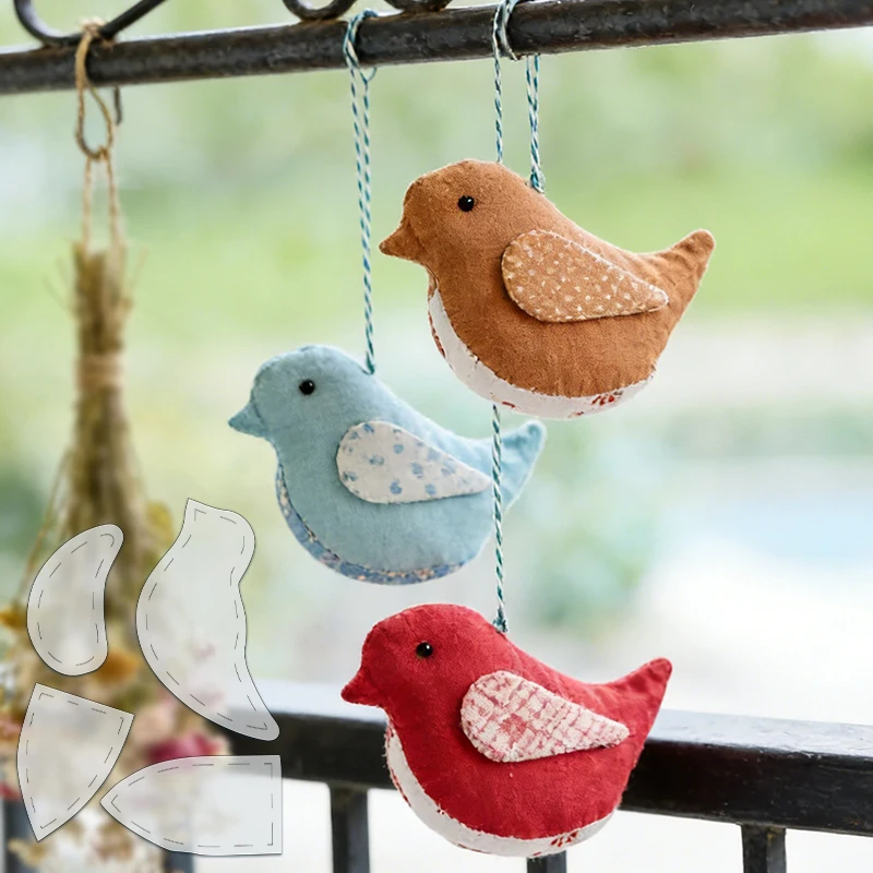 NUBECOM 4pcs Bird Sewing Template DIY Bird Pattern Quilting Templates Reusable Transparent PET Templates view 3