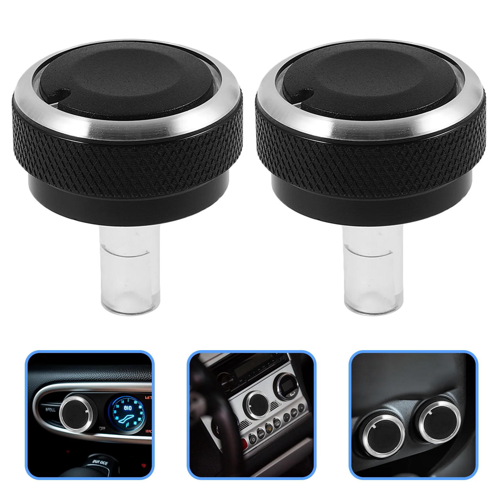 1Set Car Air Conditioning Knob Modification Aluminum Alloy Rotary Switches Simple Installation Enhance Interior Aesthetics
