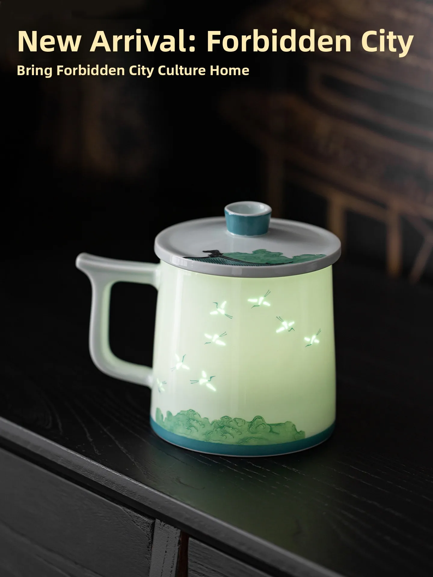 New Ceramic Tea Water Separation Cup Office Water Cup Friend Birthday Gift  Style Chinese Traditional Porcelain Cup