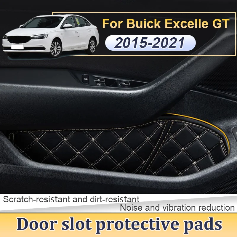 For Buick Excelle GT 2015 2016~2021 Door Storage Box Anti-dirty Mat Leather Door Groove Mat Interior Decoration Car Accessories