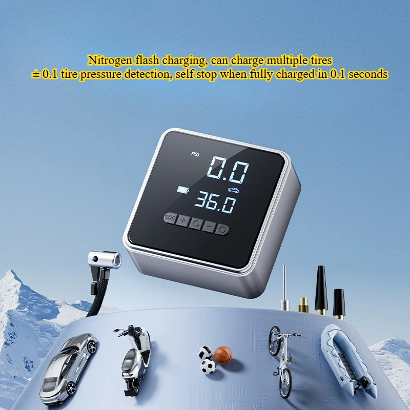 

Автомобильный насос для накачивания, автоматическая зарядка и остановка, беспроводной насос для шин электромобиля, портативный насос для электромобиля