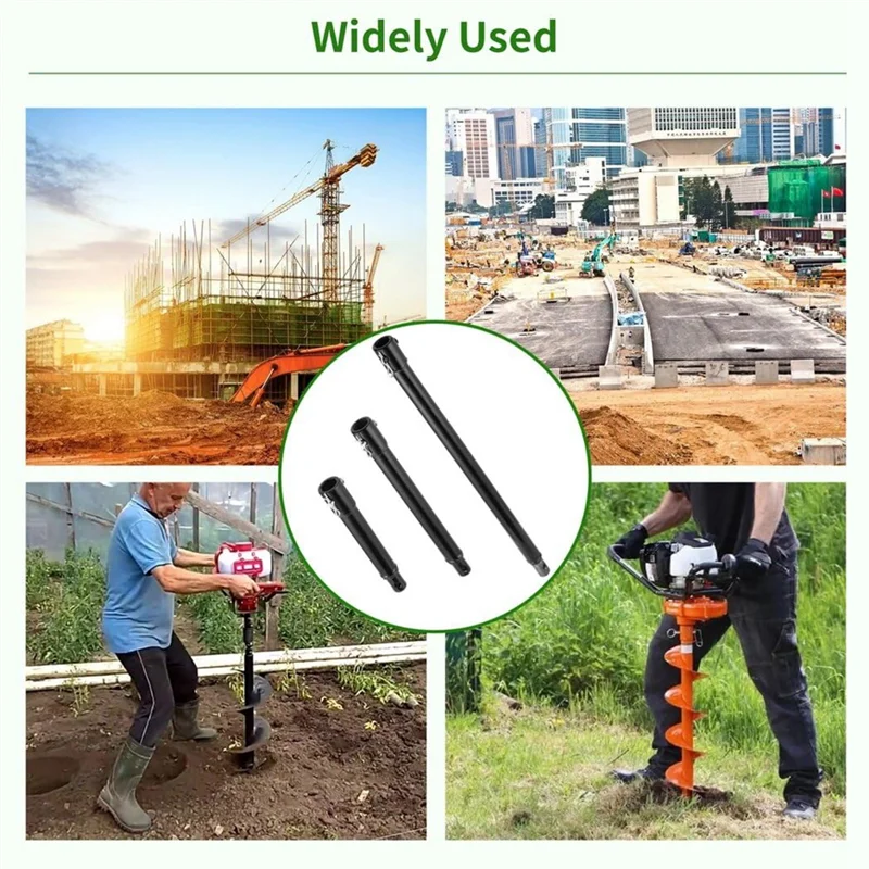 AEE6-3PCS Punte da trapano per estensione coclea, estensione punta da trapano per coclea con albero da 3/4 pollici, asta di prolunga per punta da trapano per foro a spirale da giardino