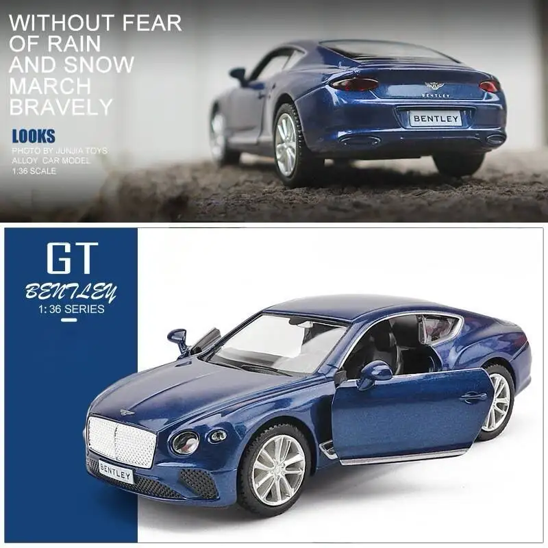 Bentley Continental GT Limousine Simulazione Diecast e Veicolo giocattolo Tirare indietro Porte aperte RMZ città 1:36 Collezione in lega Modello di auto