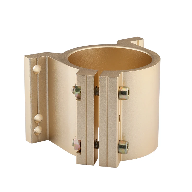 

80mm CNC Spindle Motor Holder Bracket With Handle For Aluminum Extrusion Industrial Anodized Gold Mounting Clamp Block