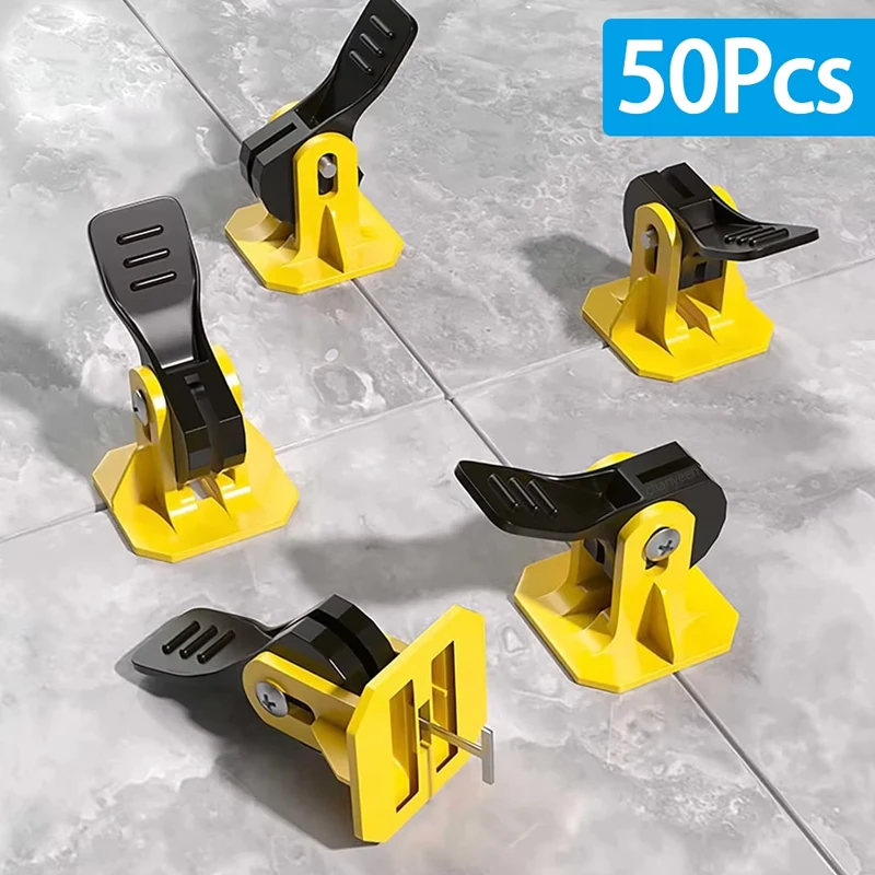 Комплект многоразовой системы выравнивания плитки из 50 предметов, идеально подходит для установки плитки и строительных проектов, зажимы для выравнивания плитки