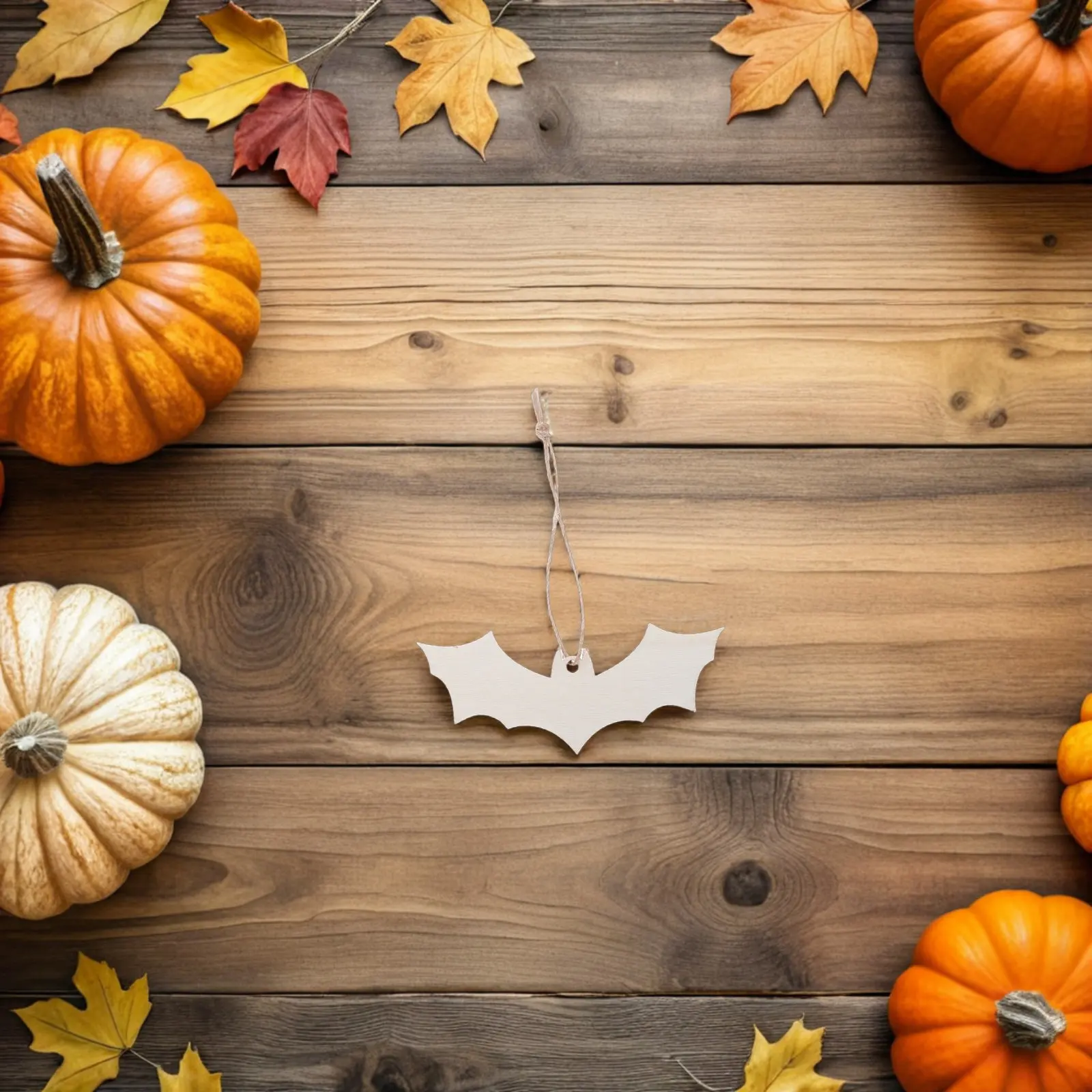 50Pcs Halloween Wooden Bat Cutouts DIY Hanging Ornaments for Party Haunted House Home Decorations