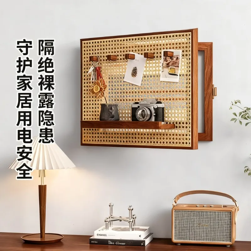Fashion Rattan Vintage Meter Box Cover, Decorative Wall Art and Distribution Panel Decorative Switch Rack