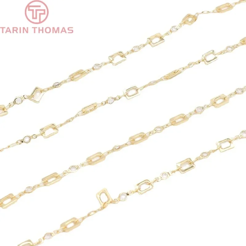 (4169) 50CM Chain 24K Gold Color Brass Individual Chains for Necklace High Quality Diy Jewelry Findings Accessories