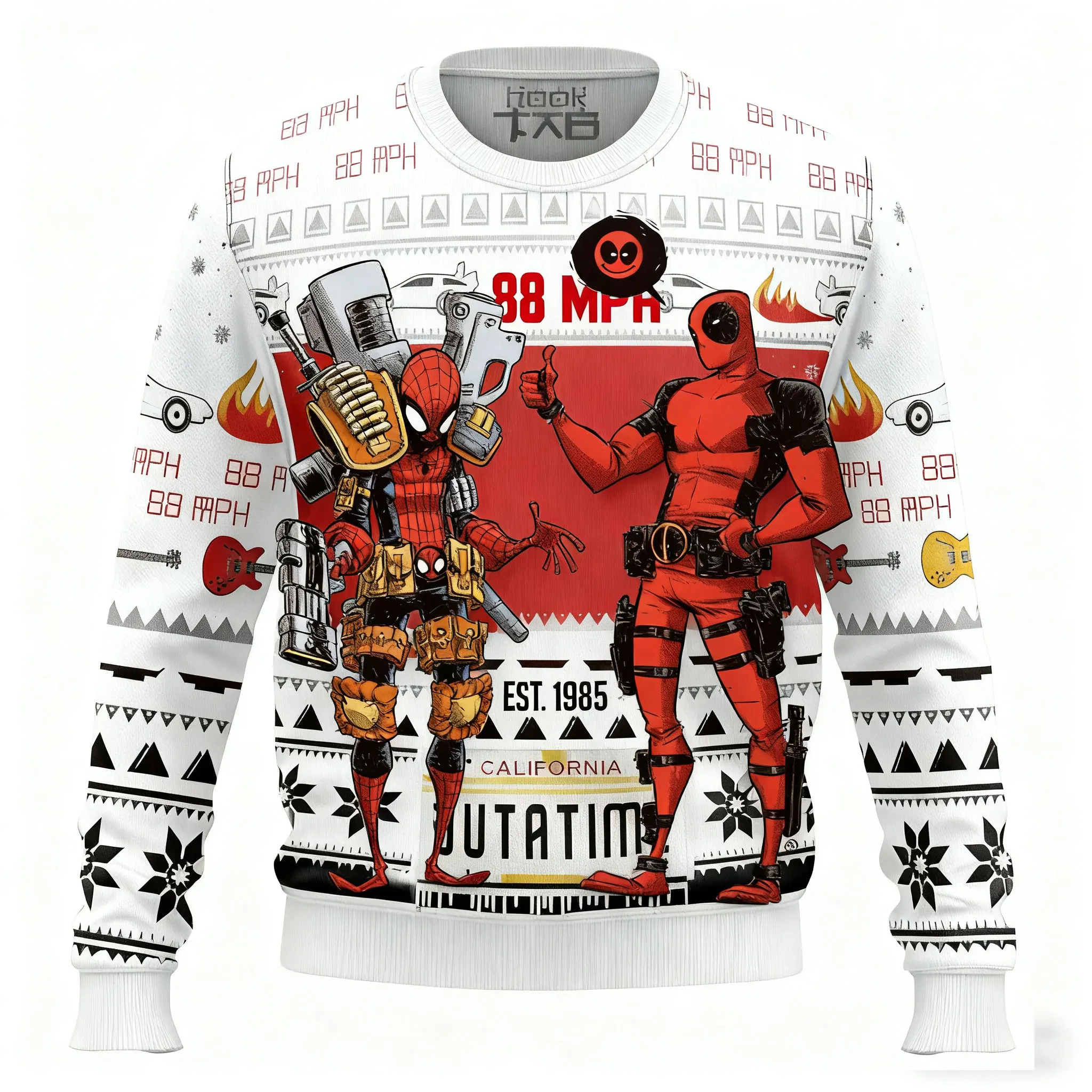 

Deadpool Wolverine Marvel Returns to the Future Christmas Ugly Sweater Men's Autumn Winter Top Christmas Gift Party 2026 Sports